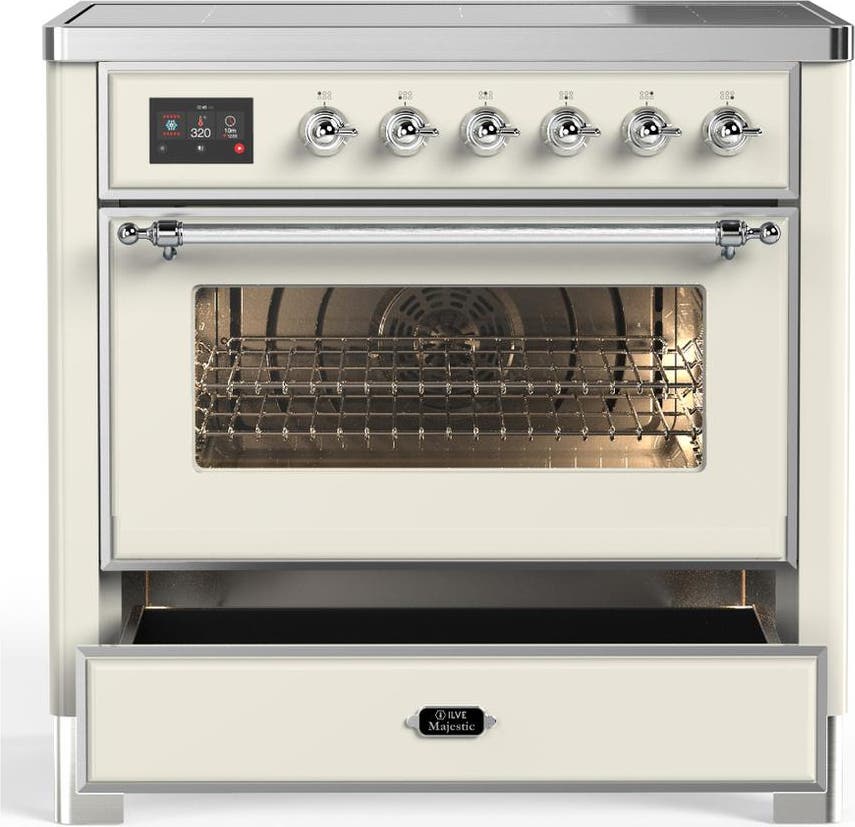Ilve UMIB36NR3AWC Antique White With Chrome Trim