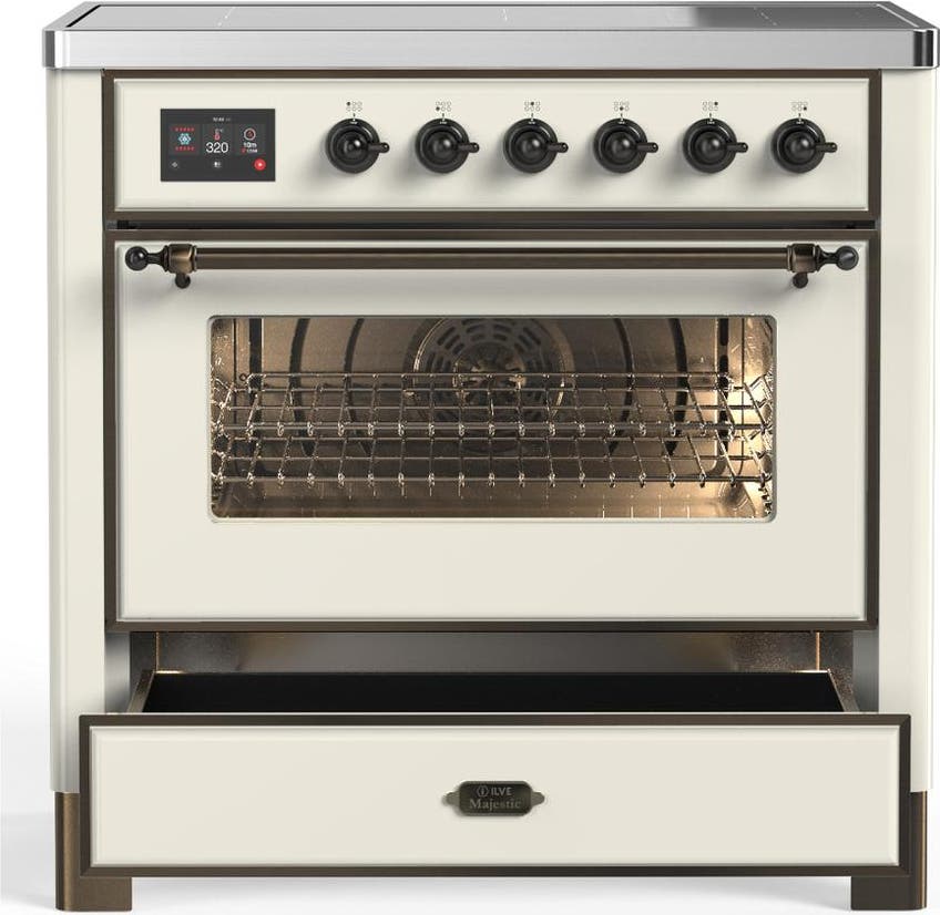 Ilve UMIB36NR3AWB Antique White With Burnished Trim