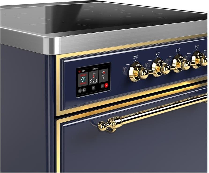 Ilve UMIB30QNR3MBG Midnight Blue With Brass Trim