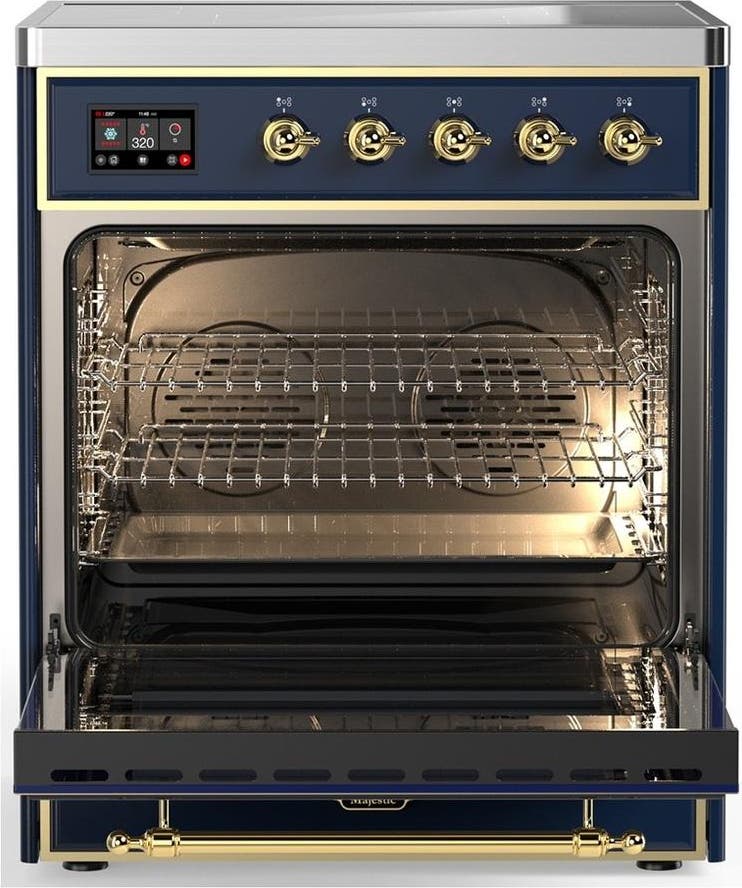 Ilve UMIB30QNR3MBG Midnight Blue With Brass Trim