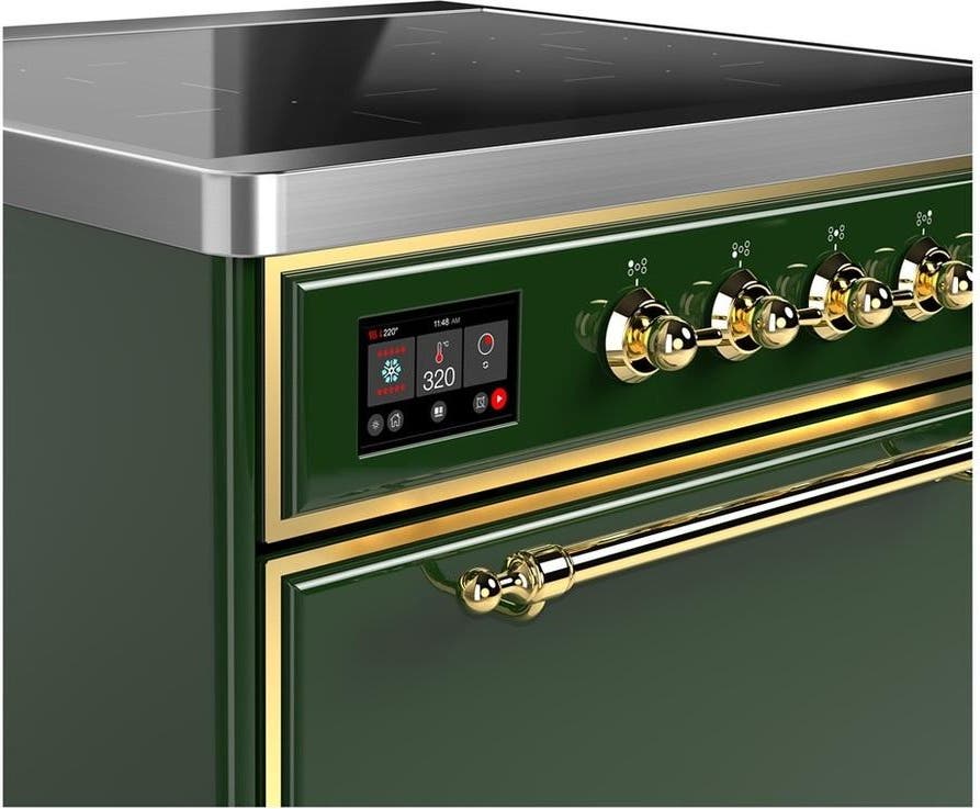 Ilve UMIB30QNR3EGG Emerald Green With Brass Trim