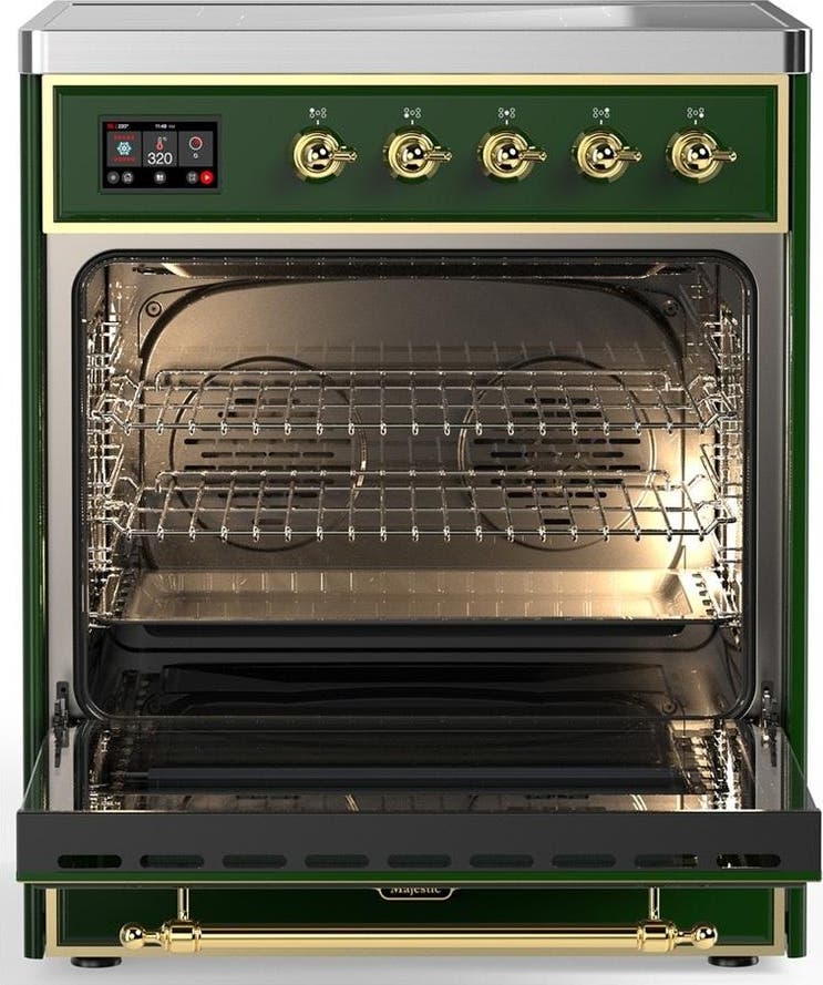 Ilve UMIB30QNR3EGG Emerald Green With Brass Trim