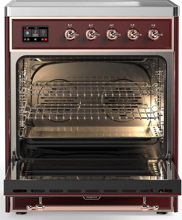 Ilve UMIB30QNR3BUP Burgundy With Copper Trim