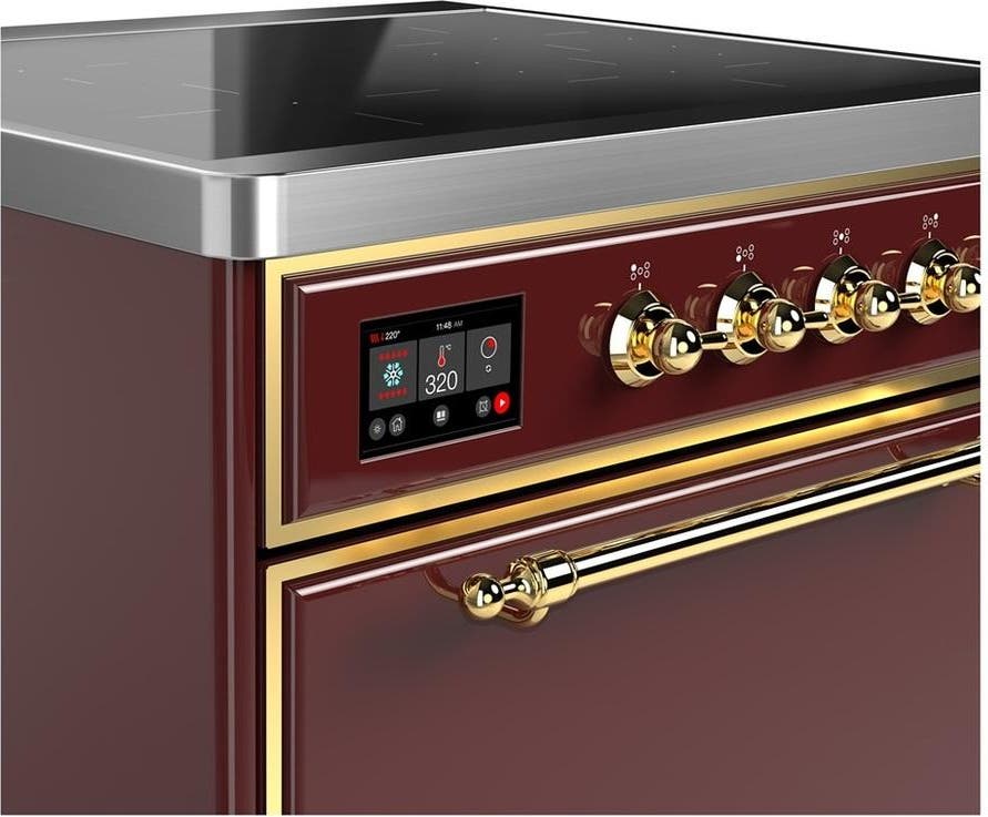 Ilve UMIB30QNR3BUG Burgundy With Brass Trim