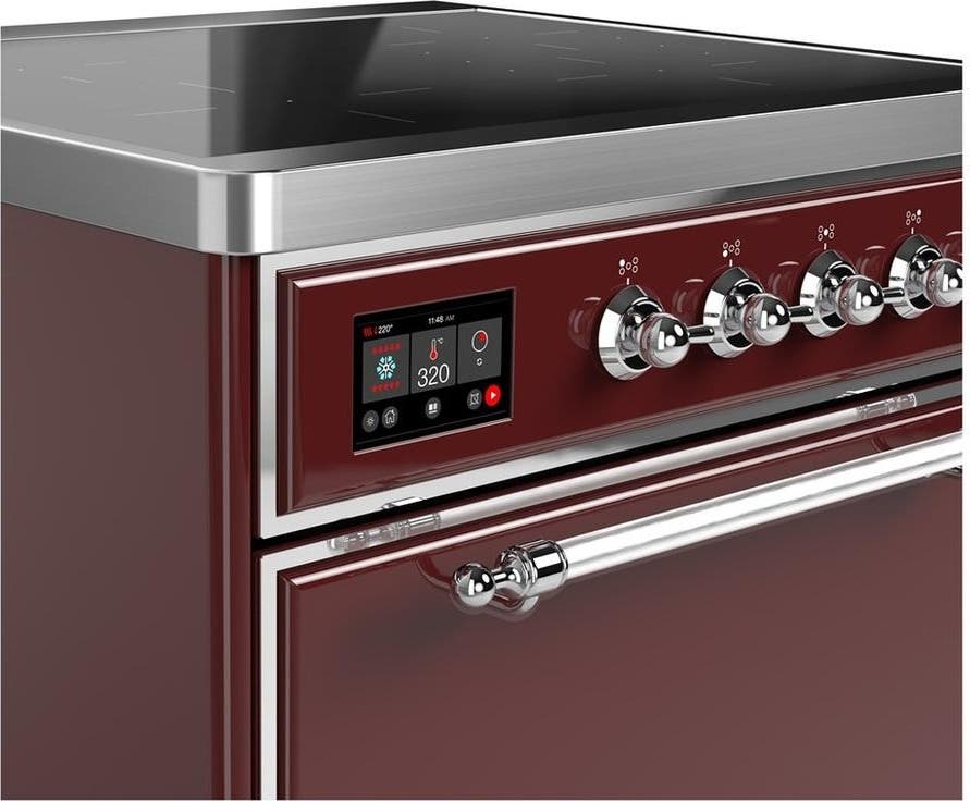 Ilve UMIB30QNR3BUC Burgundy With Chrome Trim