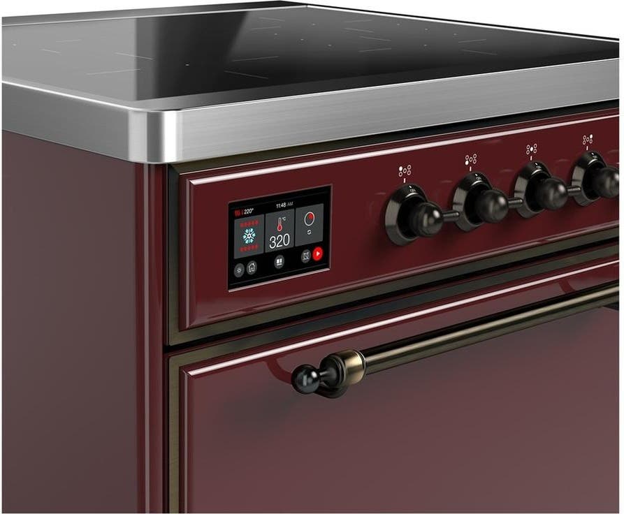 Ilve UMIB30QNR3BUB Burgundy With Burnished Trim