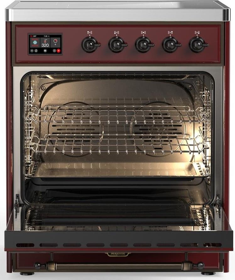 Ilve UMIB30QNR3BUB Burgundy With Burnished Trim