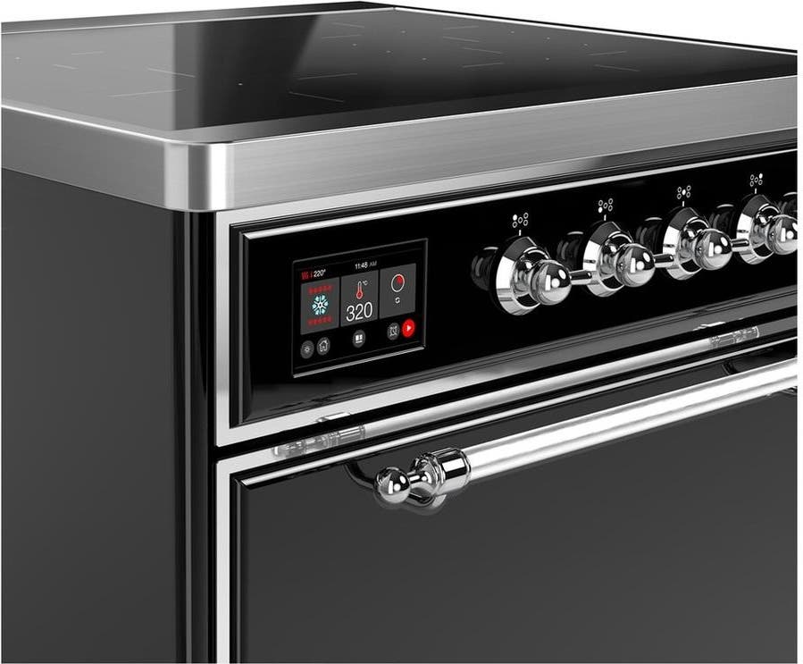 Ilve UMIB30QNR3BKC Glossy Black With Chrome Trim