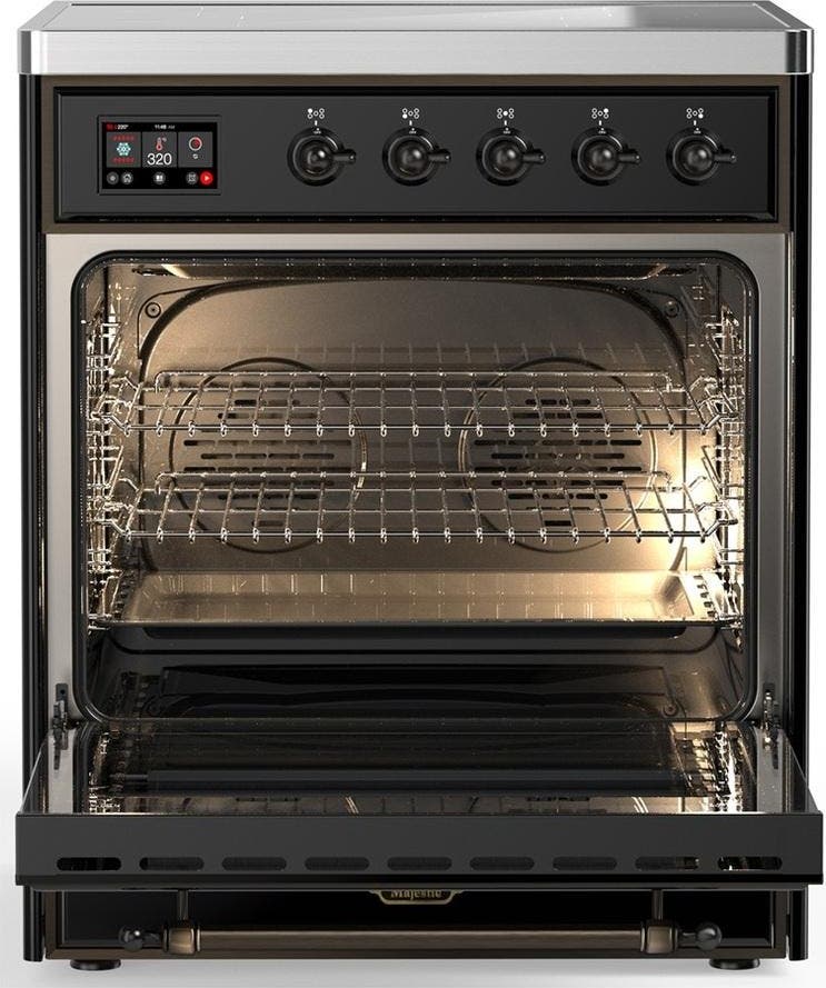 Ilve UMIB30QNR3BKB Glossy Black With Burnished Trim