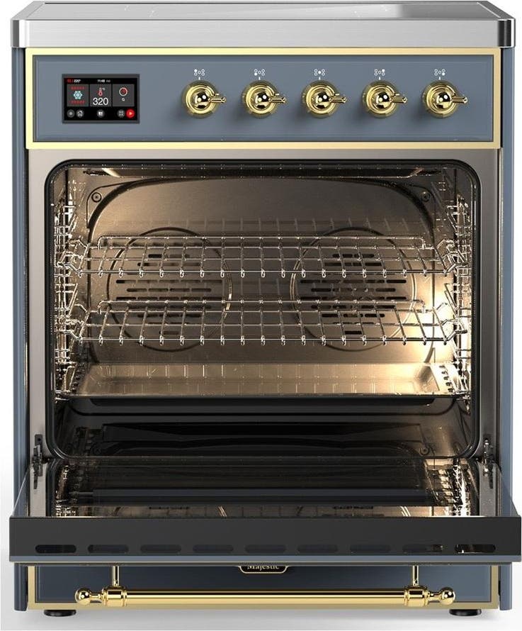 Ilve UMIB30QNR3BGG Blue Grey With Brass Trim