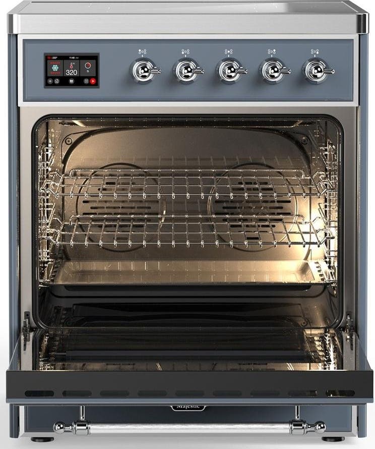 Ilve UMIB30QNR3BGC Blue Grey With Chrome Trim