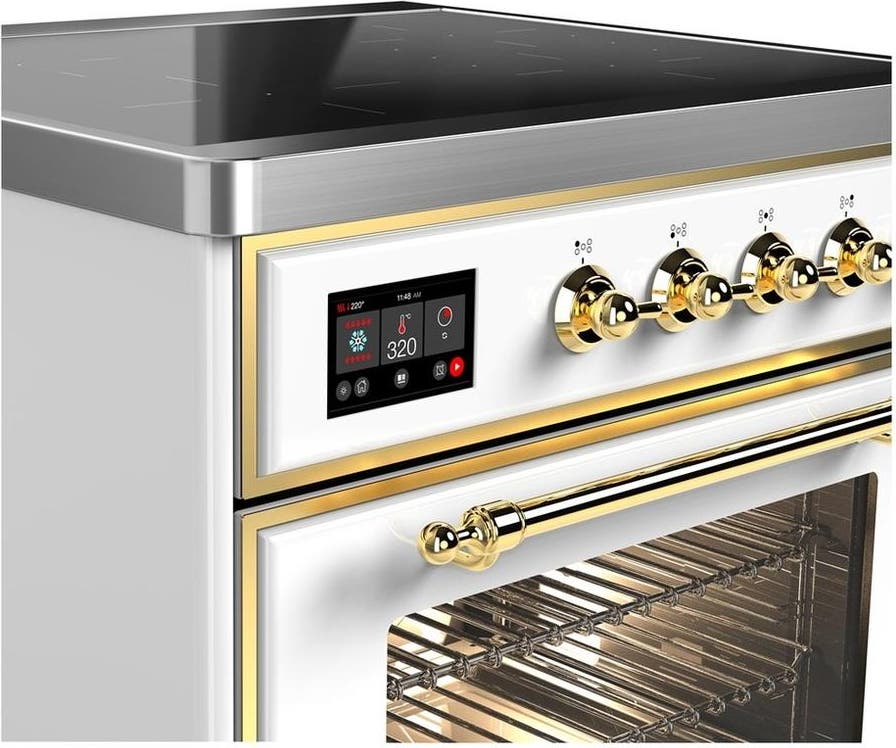 Ilve UMIB30NR3WHG White With Brass Trim
