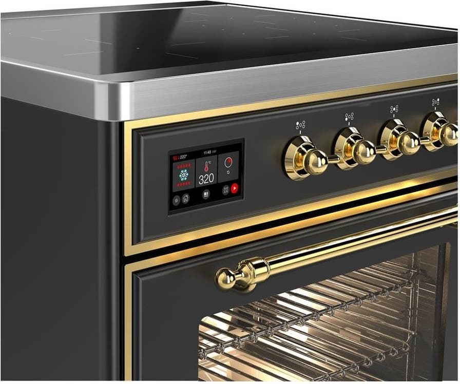 Ilve UMIB30NR3MGG Matte Graphite With Brass Trim