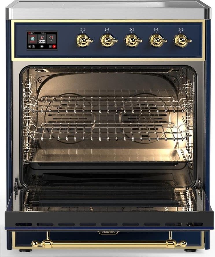 Ilve UMIB30NR3MBG Midnight Blue With Brass Trim