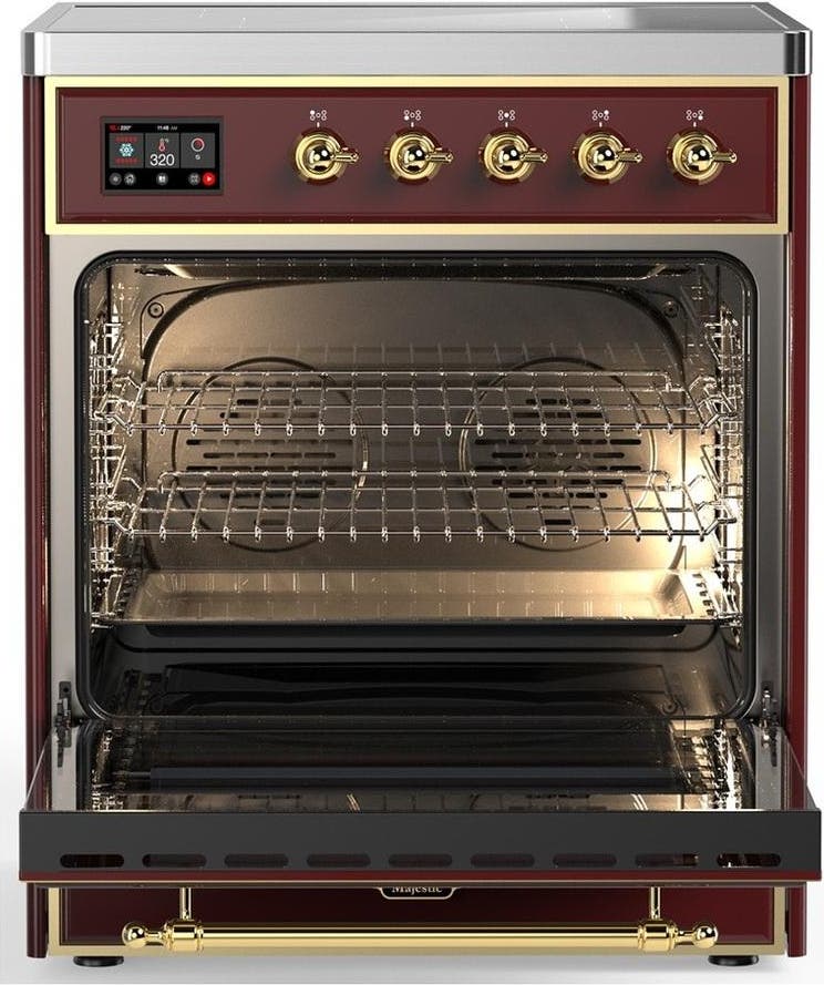 Ilve UMIB30NR3BUG Burgundy With Brass Trim