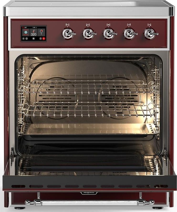 Ilve UMIB30NR3BUC Burgundy With Chrome Trim