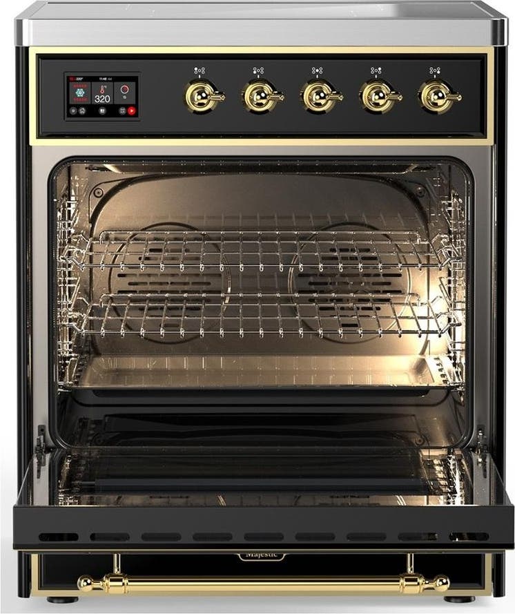 Ilve UMIB30NR3BKG Glossy Black With Brass Trim