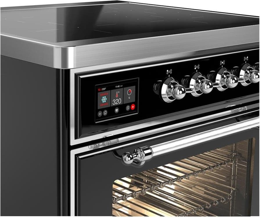 Ilve UMIB30NR3BKC Glossy Black With Chrome Trim