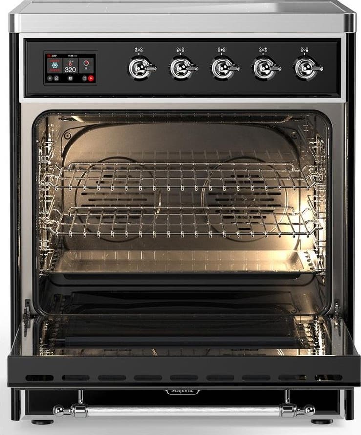 Ilve UMIB30NR3BKC Glossy Black With Chrome Trim