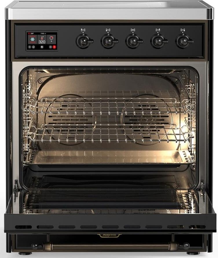 Ilve UMIB30NR3BKB Glossy Black With Burnished Trim