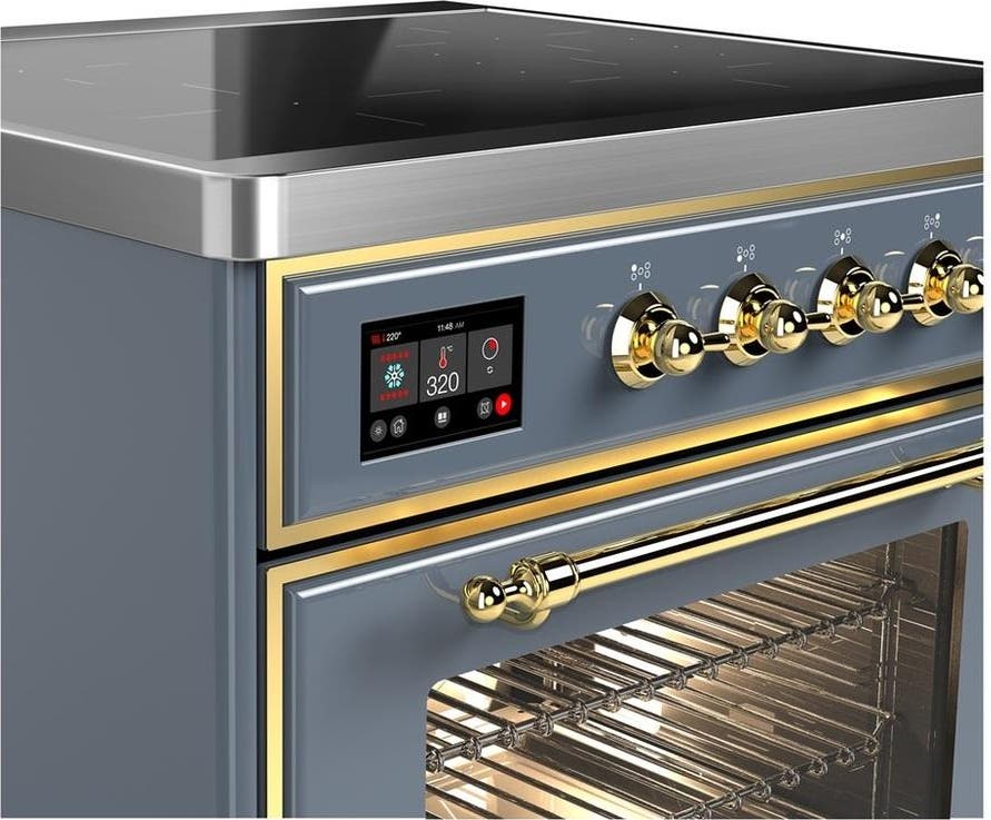 Ilve UMIB30NR3BGG Blue Grey With Brass Trim