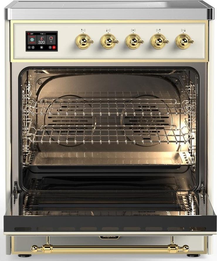 Ilve UMIB30NR3AWG Antique White With Brass Trim