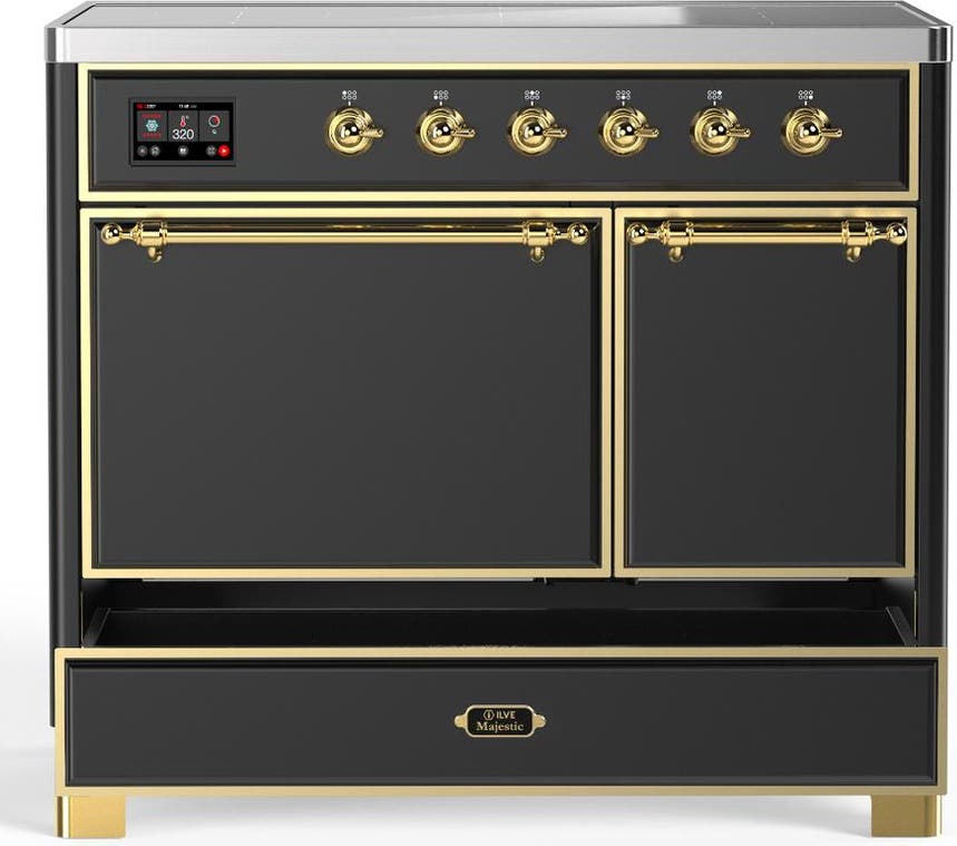 Ilve UMDIB40QNR3MGG Matte Graphite With Brass Trim