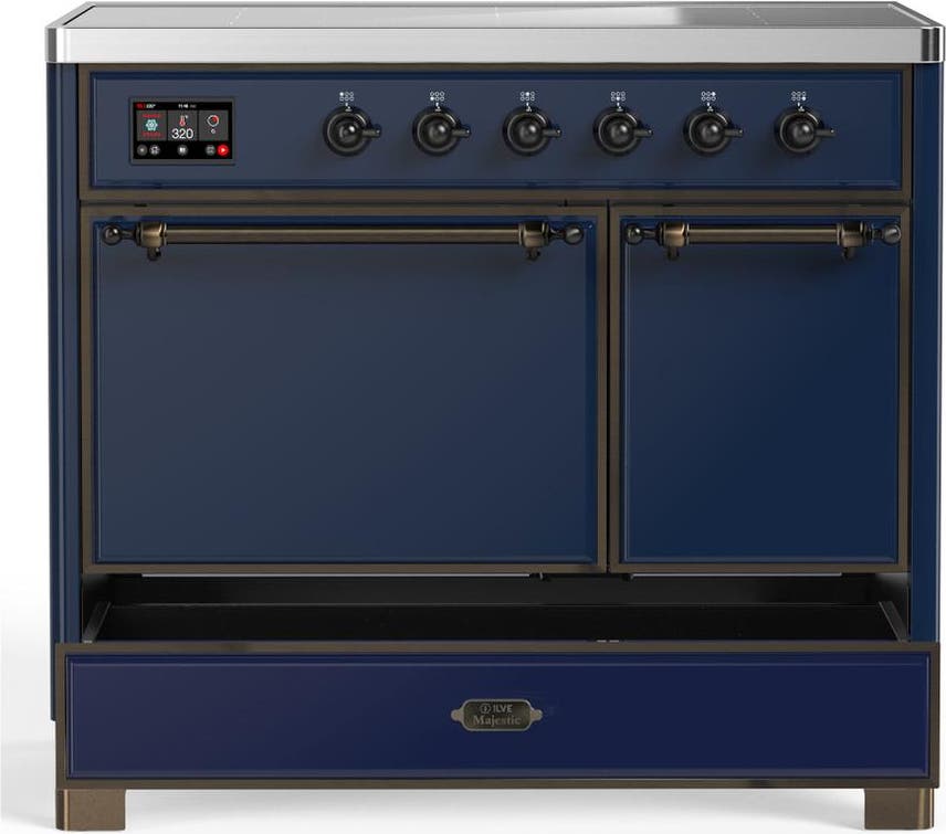 Ilve UMDIB40QNR3MBB Midnight Blue With Burnished Trim
