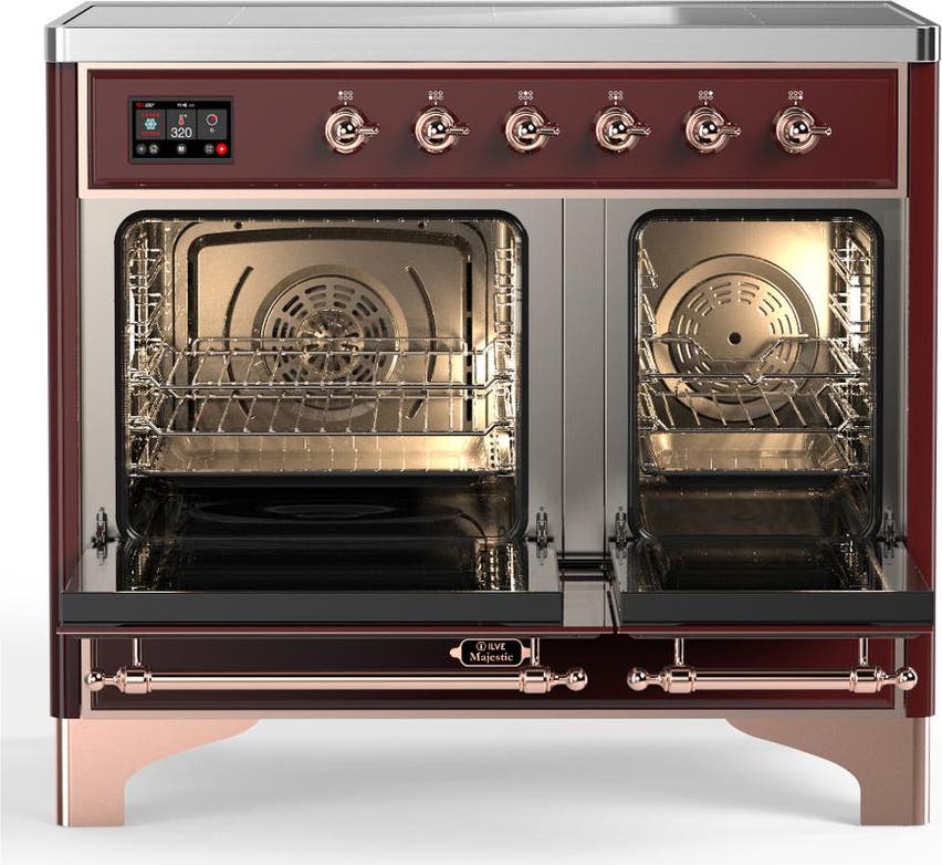 Ilve UMDIB40QNR3BUP Burgundy With Copper Trim