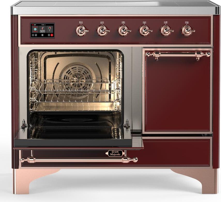 Ilve UMDIB40QNR3BUP Burgundy With Copper Trim