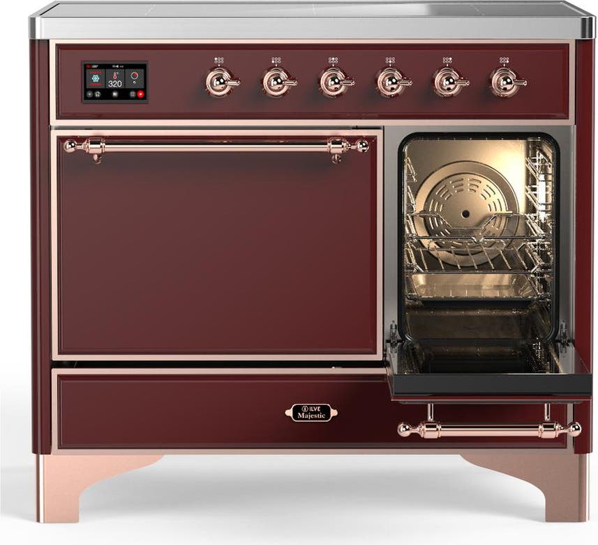 Ilve UMDIB40QNR3BUP Burgundy With Copper Trim