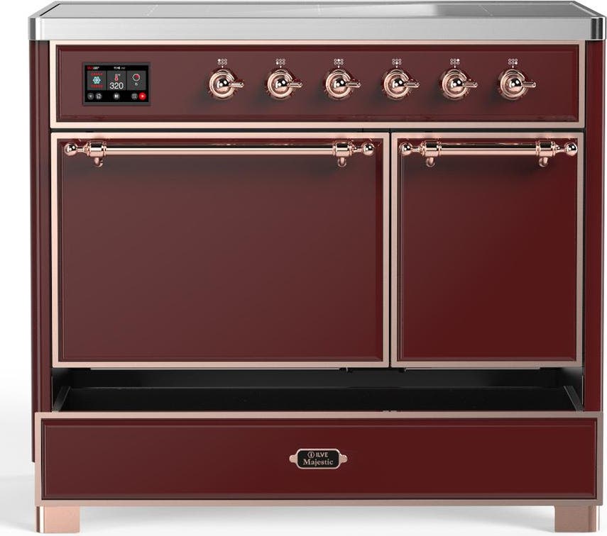 Ilve UMDIB40QNR3BUP Burgundy With Copper Trim