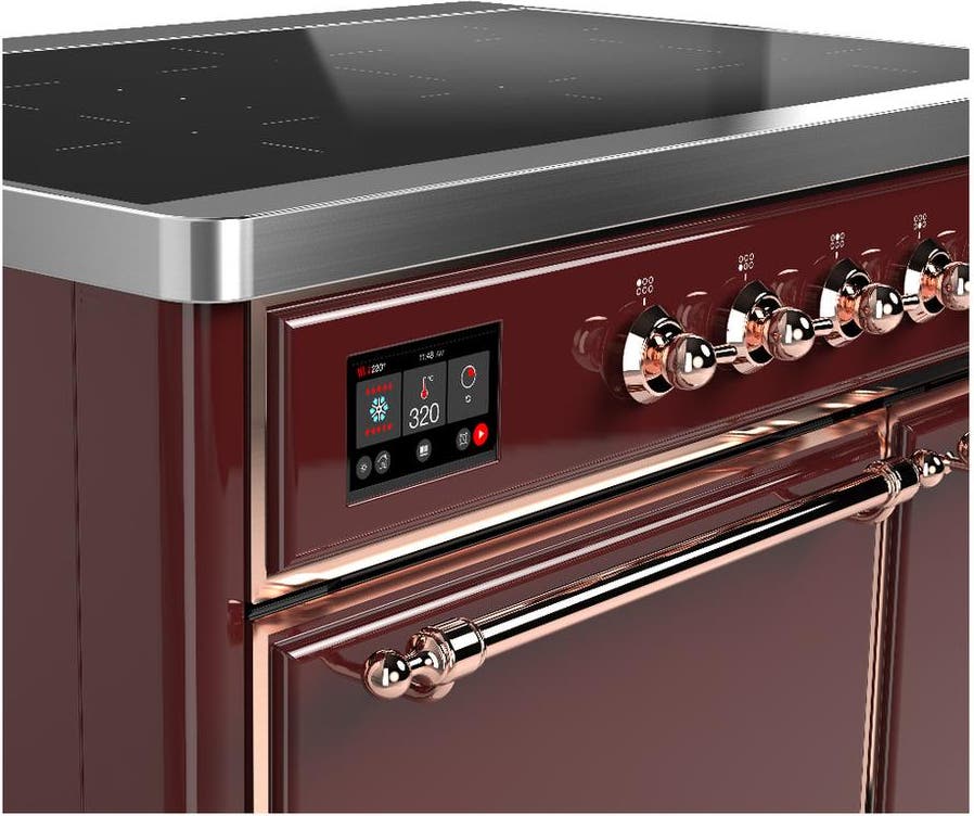 Ilve UMDIB40QNR3BUP Burgundy With Copper Trim