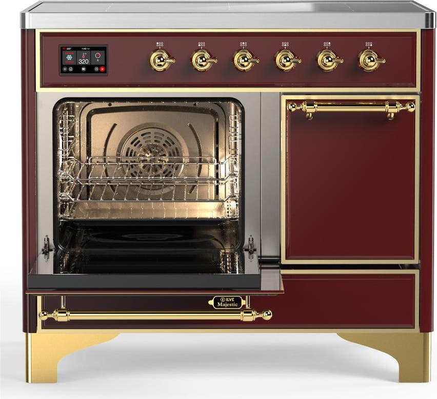 Ilve UMDIB40QNR3BUG Burgundy With Brass Trim