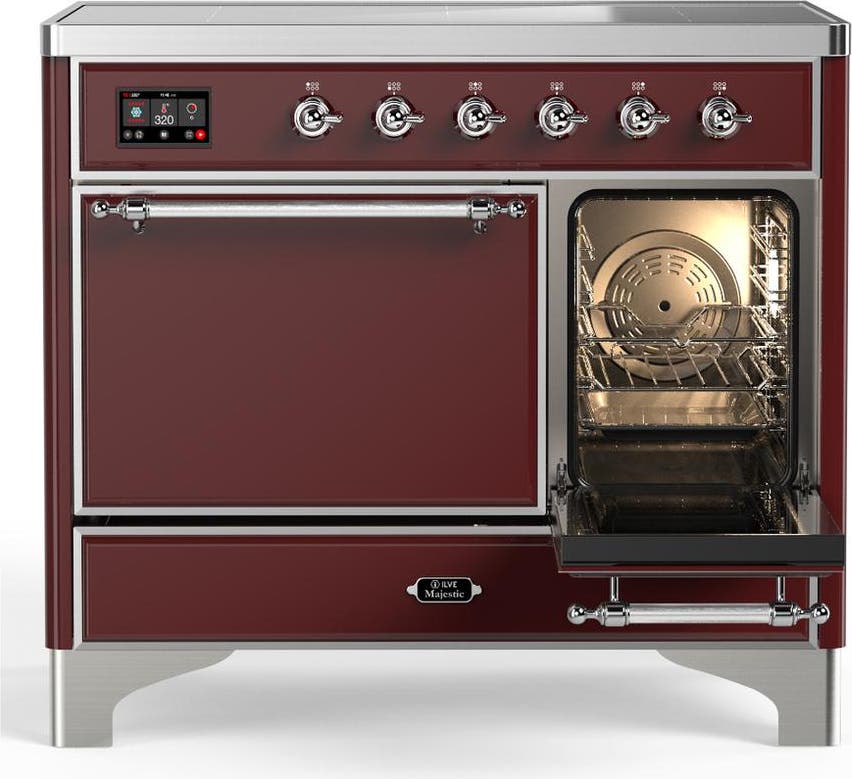 Ilve UMDIB40QNR3BUC Burgundy With Chrome Trim
