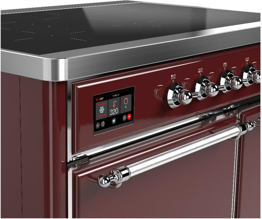 Ilve UMDIB40QNR3BUC Burgundy With Chrome Trim