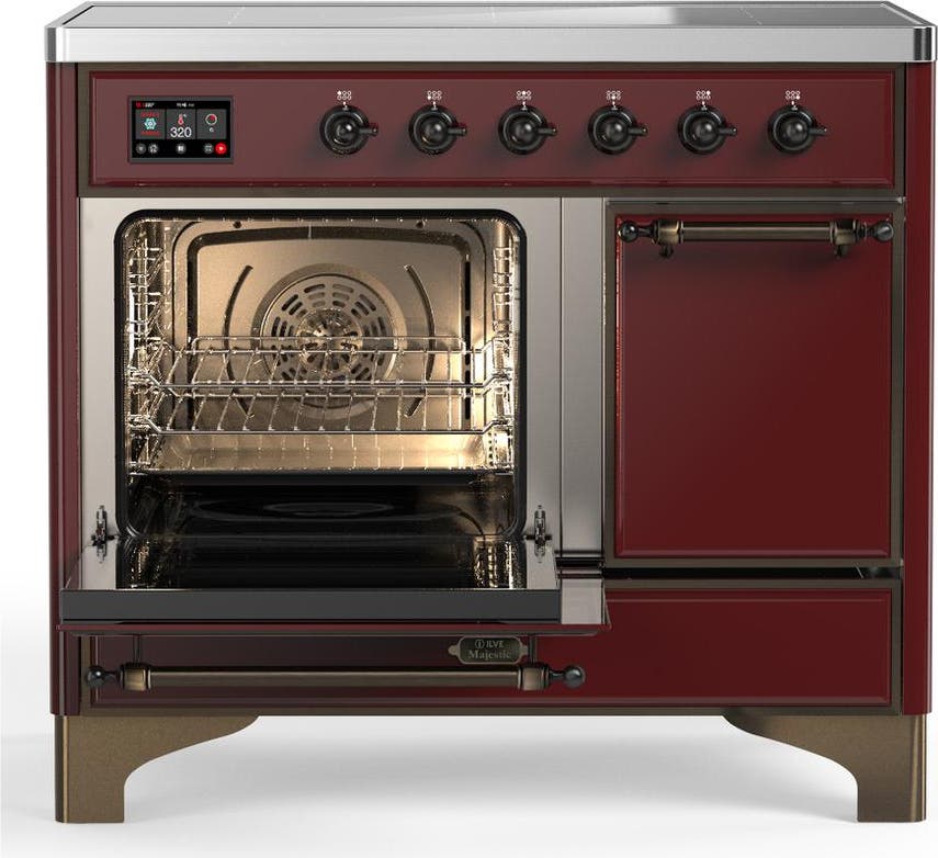 Ilve UMDIB40QNR3BUB Burgundy With Burnished Trim