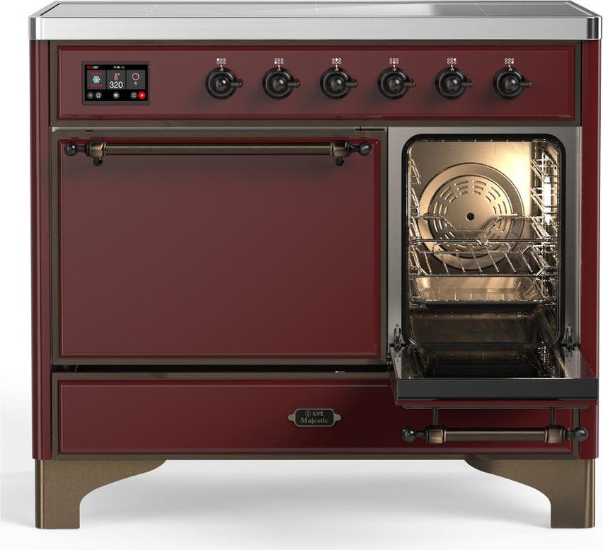 Ilve UMDIB40QNR3BUB Burgundy With Burnished Trim