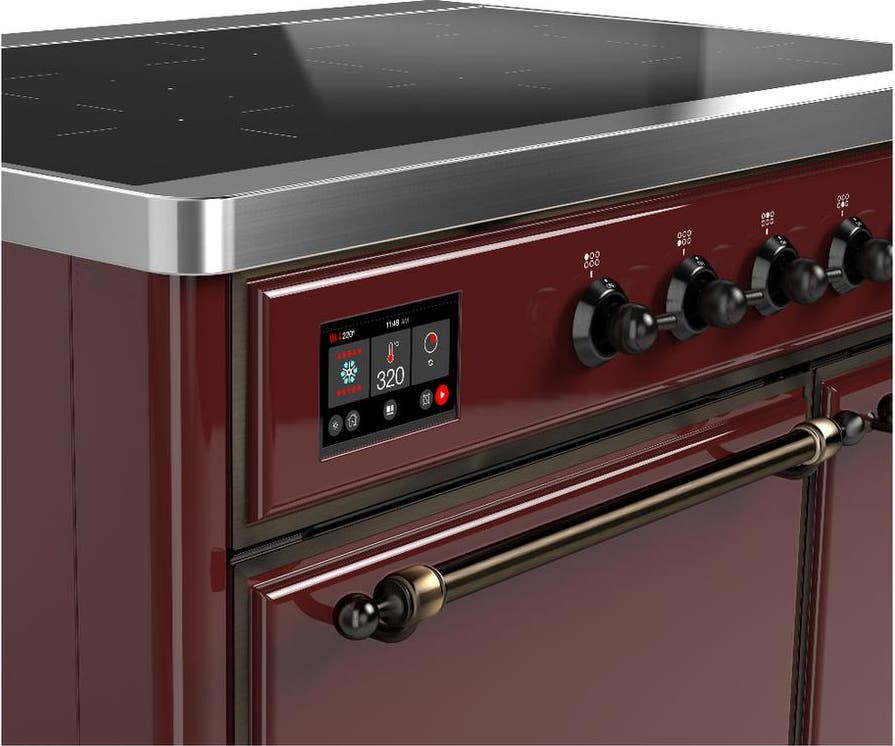 Ilve UMDIB40QNR3BUB Burgundy With Burnished Trim