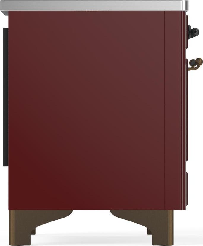 Ilve UMDIB40QNR3BUB Burgundy With Burnished Trim