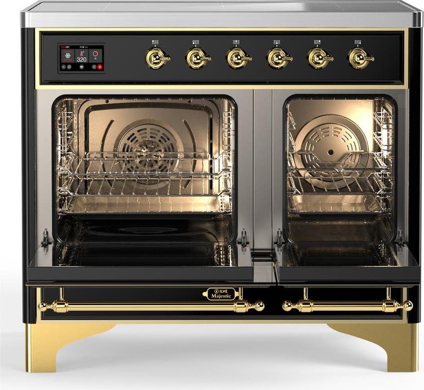Ilve UMDIB40QNR3BKG Glossy Black With Brass Trim