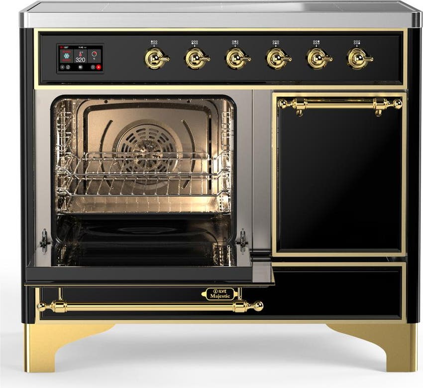 Ilve UMDIB40QNR3BKG Glossy Black With Brass Trim