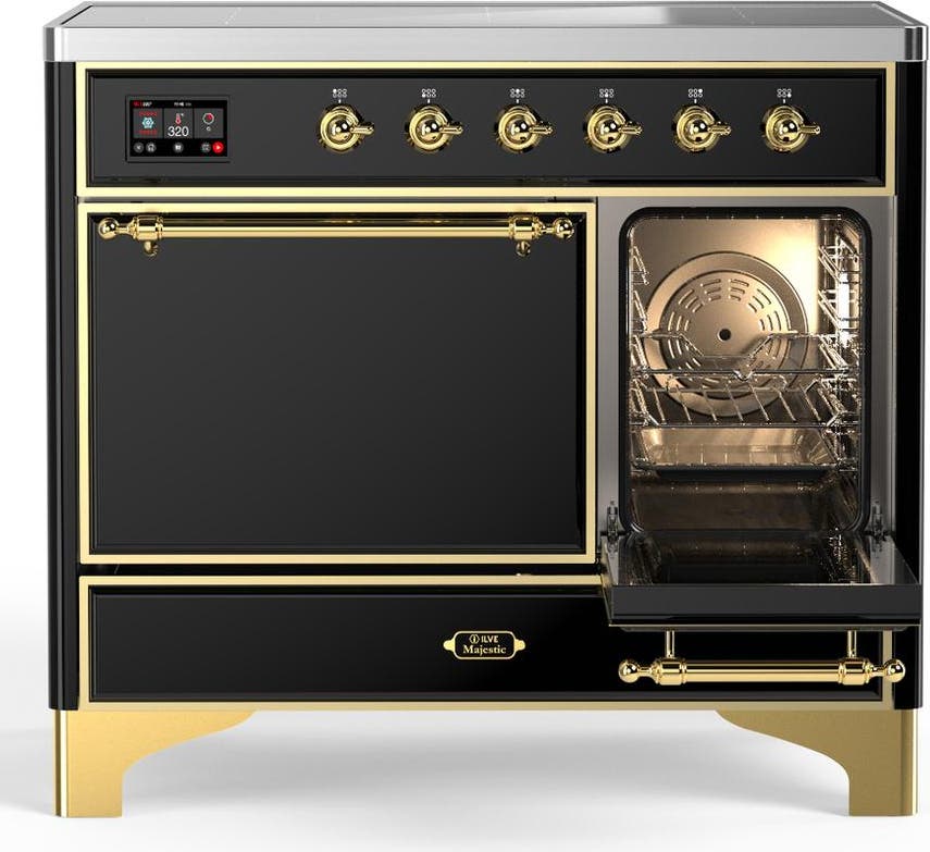 Ilve UMDIB40QNR3BKG Glossy Black With Brass Trim