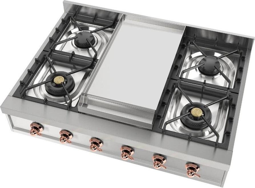 Ilve UHCP36FNSSPLP Stainless Steel With Copper Trim, Liquid Propane