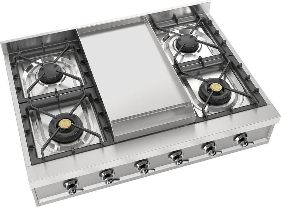 Ilve UHCP36FNSSCLP Stainless Steel With Chrome Trim, Liquid Propane