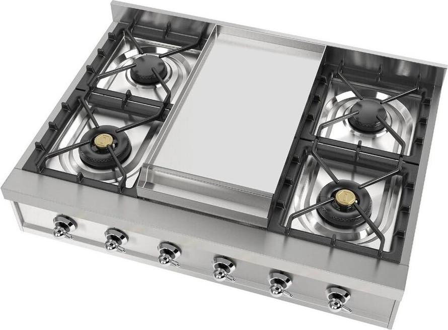 Ilve UHCP36FNSSC Stainless Steel With Chrome Trim, Natural Gas