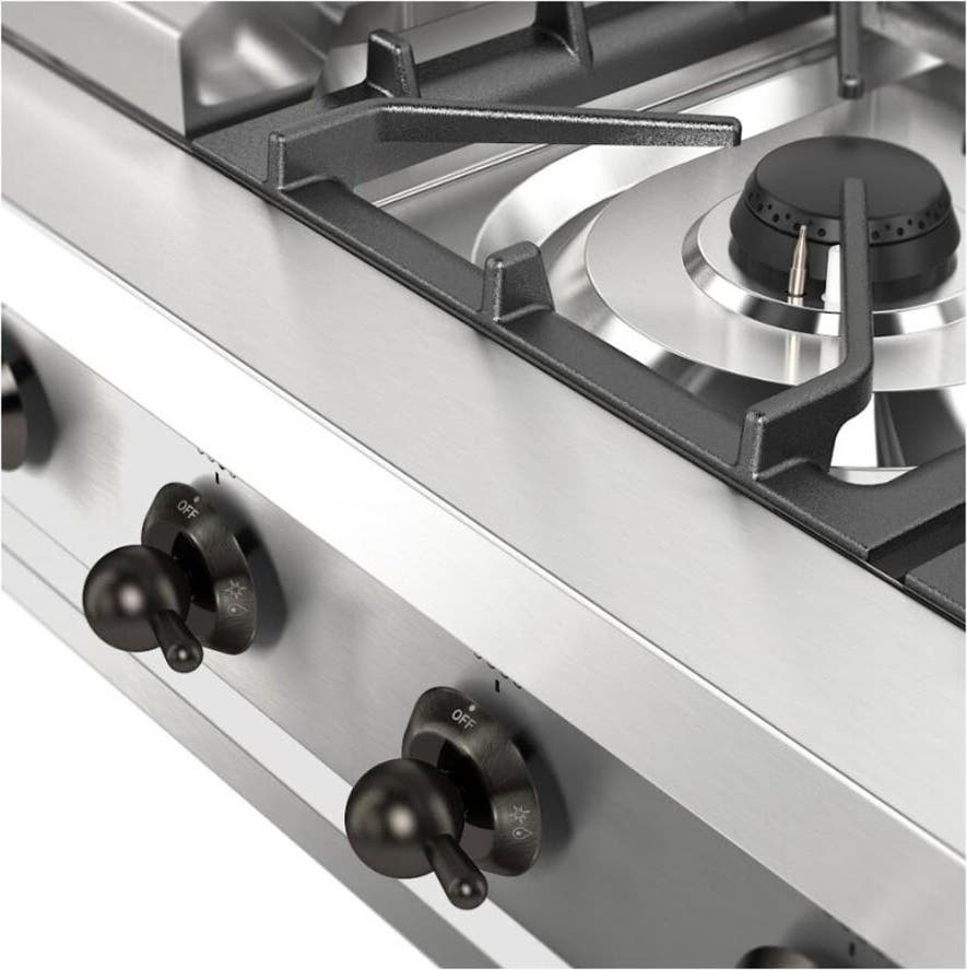 Ilve UHCP36FNSSBLP Stainless Steel With Burnished Trim, Liquid Propan...