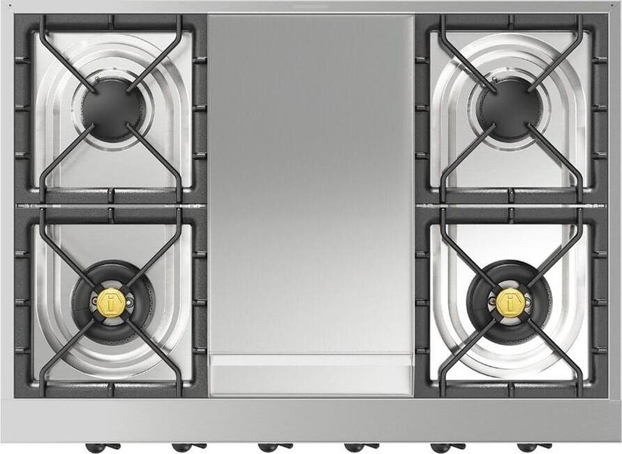 Ilve UHCP36FNSSB Stainless Steel With Burnished Trim, Natural Gas