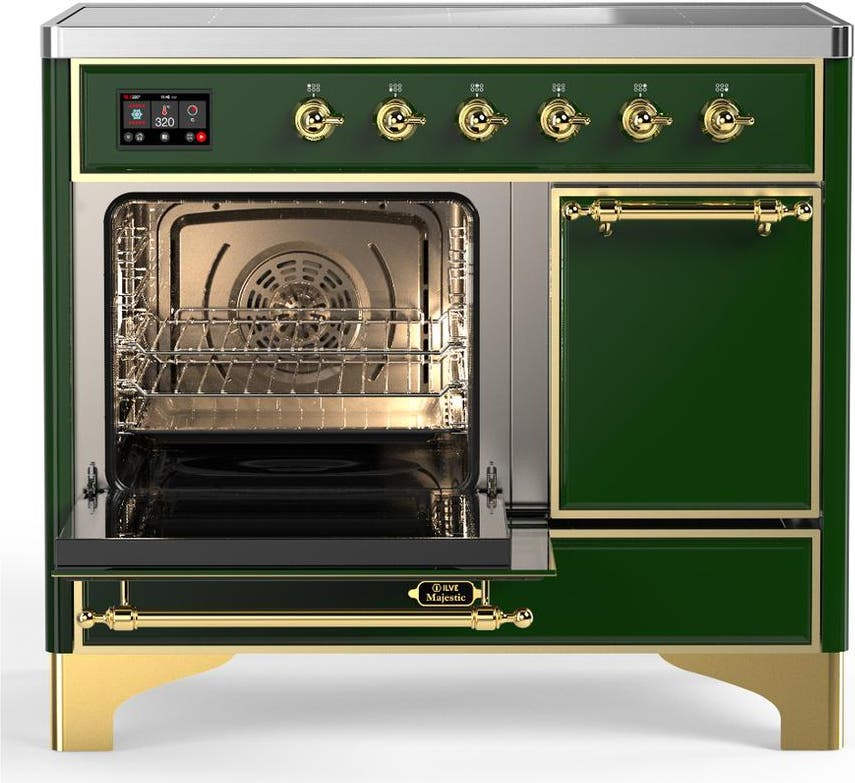 Ilve UMDIB40QNR3EGG Emerald Green With Brass Trim