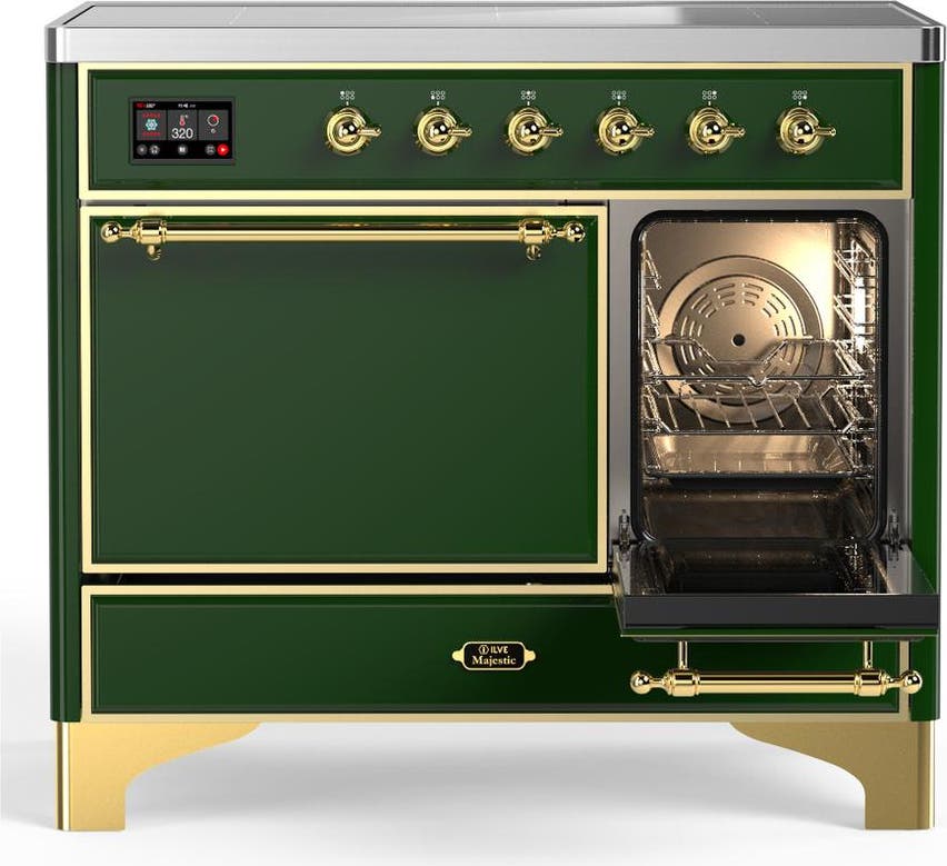 Ilve UMDIB40QNR3EGG Emerald Green With Brass Trim
